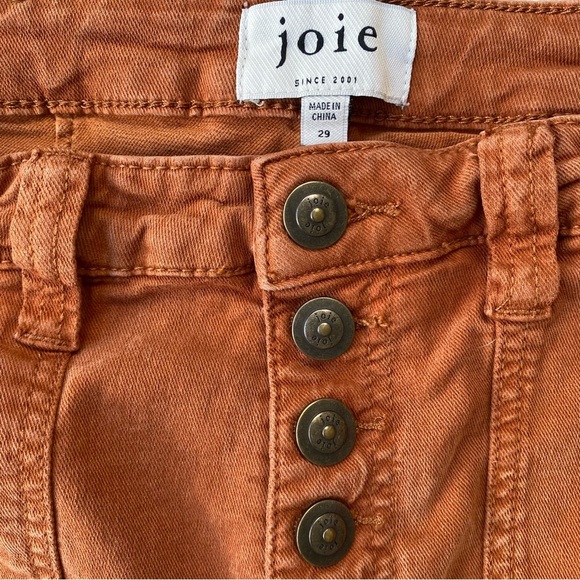 Joie High-Rise Button-Fly Pants in Rust Orange Brown, Size 29 - Picture 6 of 10